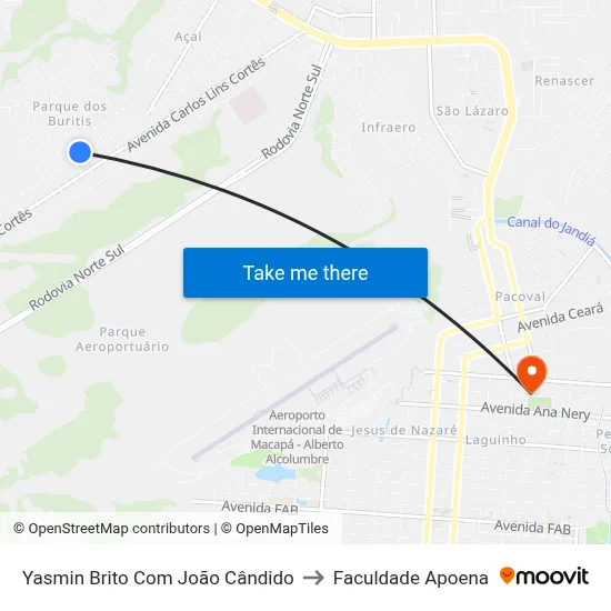 Yasmin Brito Com João Cândido to Faculdade Apoena map