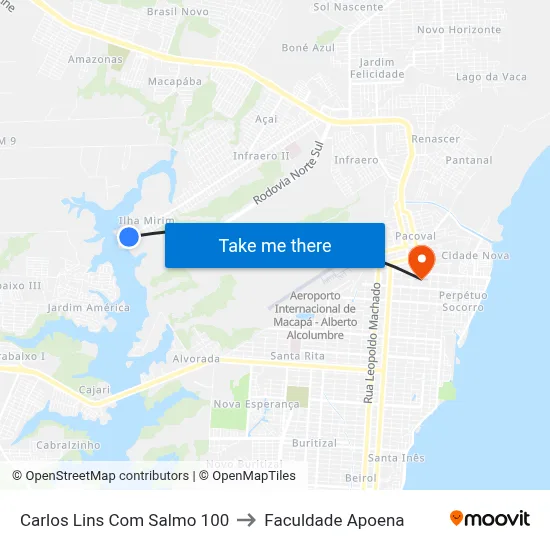 Carlos Lins Com Salmo 100 to Faculdade Apoena map