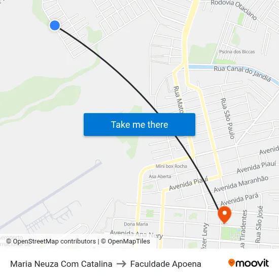 Maria Neuza Com Catalina to Faculdade Apoena map