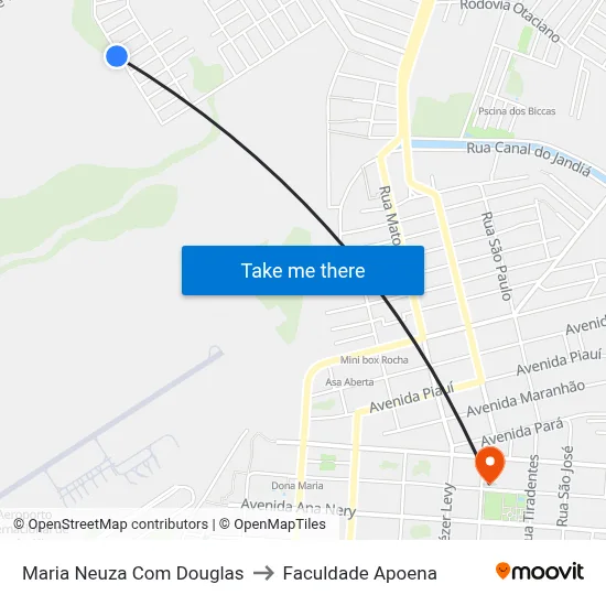 Maria Neuza Com Douglas to Faculdade Apoena map