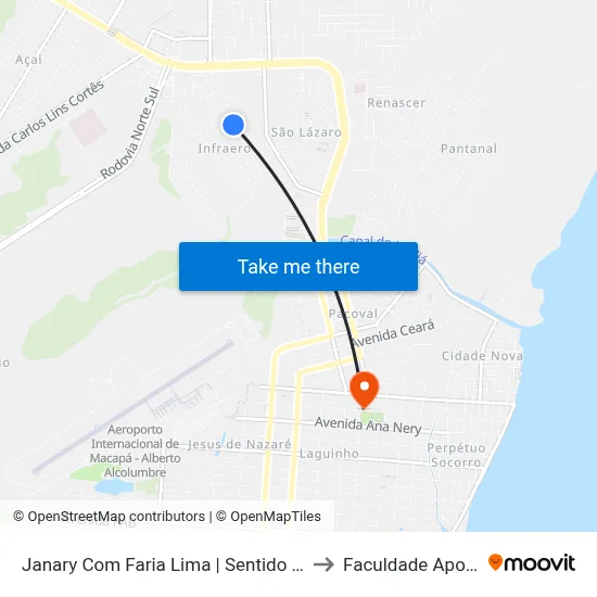 Janary Com Faria Lima | Sentido Norte to Faculdade Apoena map