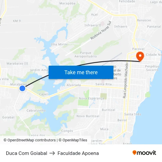 Duca Com Goiabal to Faculdade Apoena map