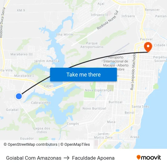 Goiabal Com Amazonas to Faculdade Apoena map