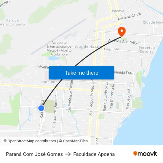 Paraná Com José Gomes to Faculdade Apoena map