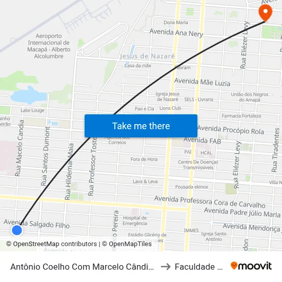 Antônio Coelho Com Marcelo Cândia | Sentido Oeste to Faculdade Apoena map