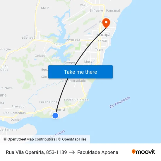 Rua Vila Operária, 853-1139 to Faculdade Apoena map