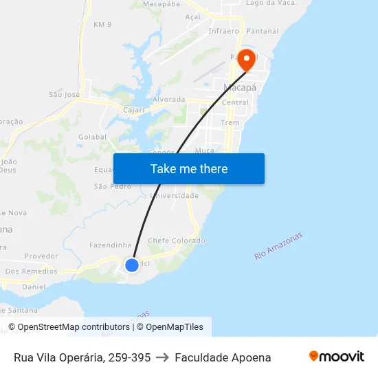 Rua Vila Operária, 259-395 to Faculdade Apoena map