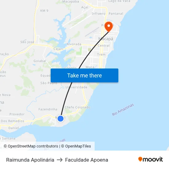 Raimunda Apolinária to Faculdade Apoena map