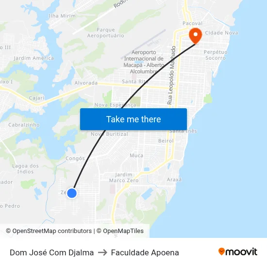 Dom José Com Djalma to Faculdade Apoena map