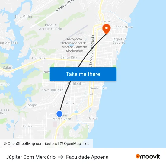 Júpiter Com Mercúrio to Faculdade Apoena map
