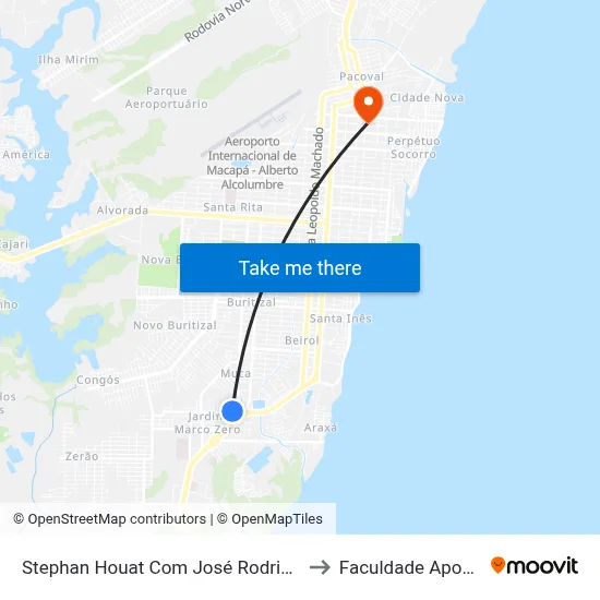 Stephan Houat Com José Rodrigues to Faculdade Apoena map