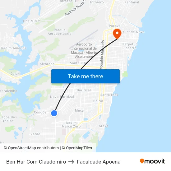 Ben-Hur Com Claudomiro to Faculdade Apoena map