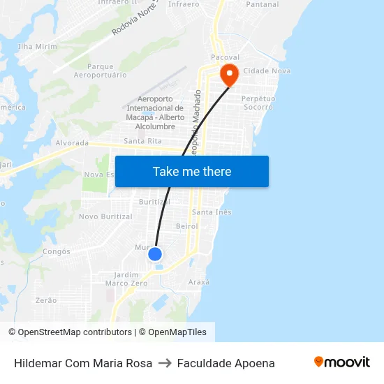 Hildemar Com Maria Rosa to Faculdade Apoena map