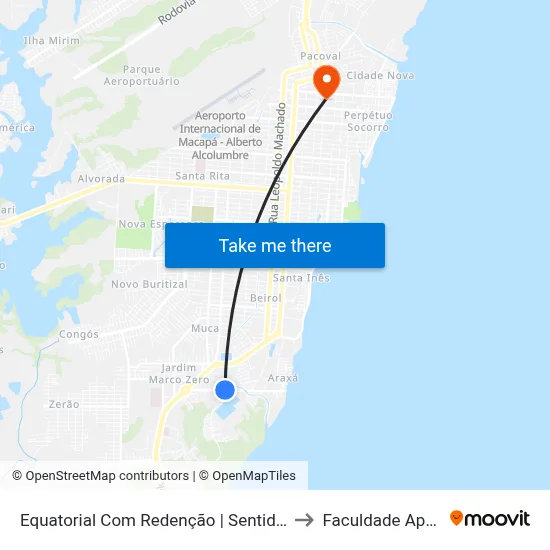 Equatorial Com Redenção | Sentido Oeste to Faculdade Apoena map