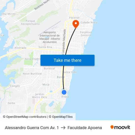 Alessandro Guerra Com Av. 1 to Faculdade Apoena map