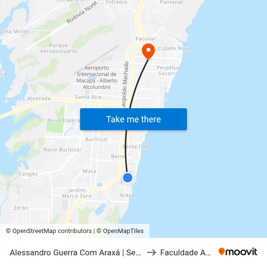 Alessandro Guerra Com Araxá | Sentido Norte to Faculdade Apoena map