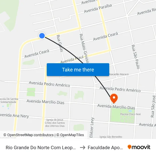 Rio Grande Do Norte Com Leopoldo to Faculdade Apoena map