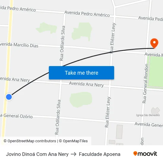 Jovino Dinoá Com Ana Nery to Faculdade Apoena map