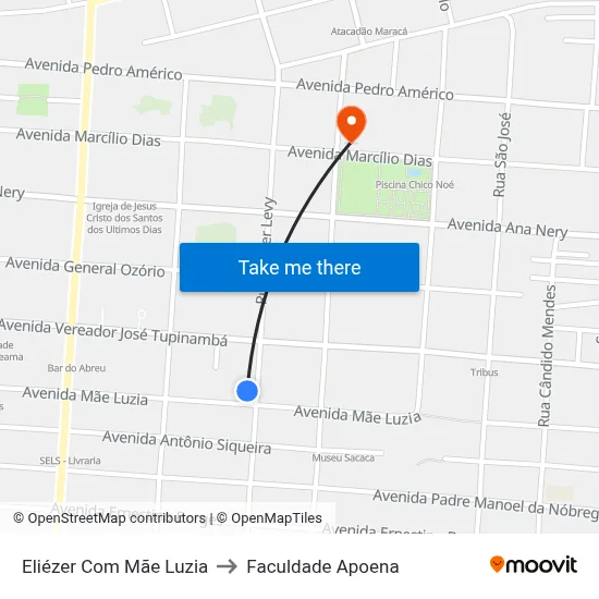 Eliézer Com Mãe Luzia to Faculdade Apoena map