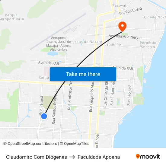 Claudomiro Com Diógenes to Faculdade Apoena map