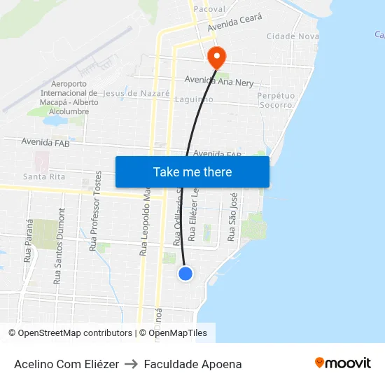 Acelino Com Eliézer to Faculdade Apoena map