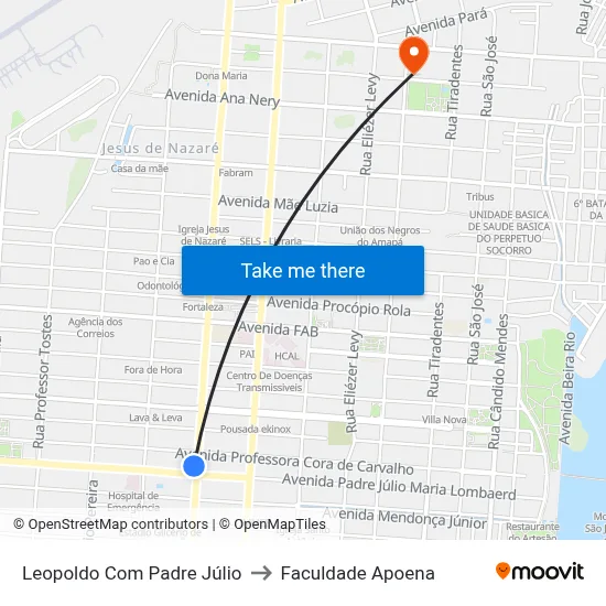 Leopoldo Com Padre Júlio to Faculdade Apoena map