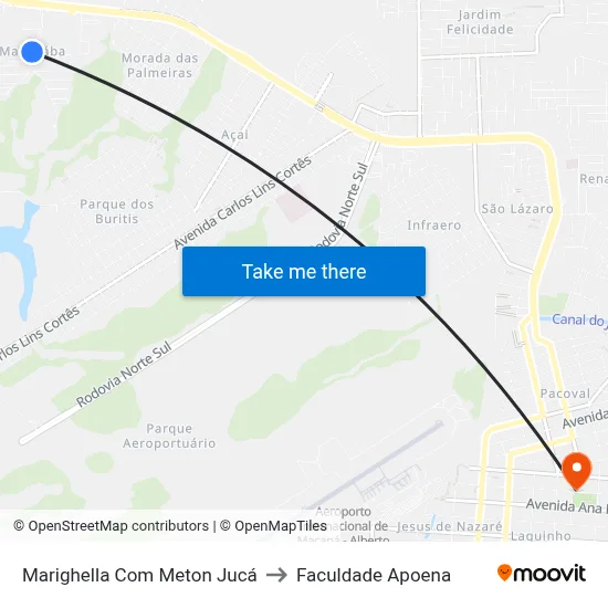Marighella Com Meton Jucá to Faculdade Apoena map