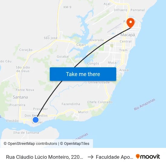 Rua Cláudio Lúcio Monteiro, 2203-2227 to Faculdade Apoena map