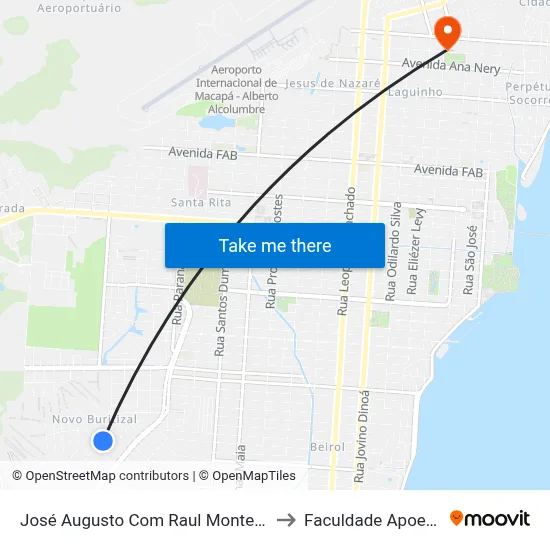 José Augusto Com Raul Monteiro to Faculdade Apoena map