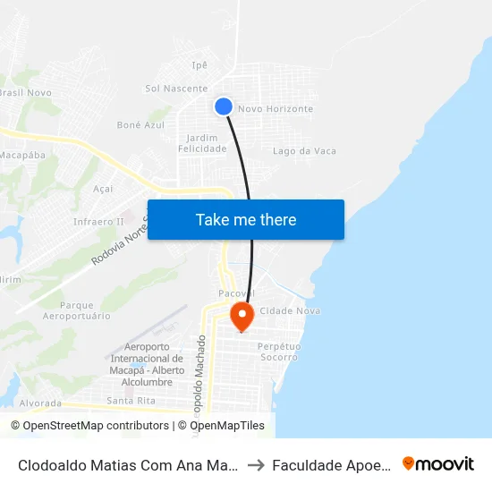 Clodoaldo Matias Com Ana Maria to Faculdade Apoena map
