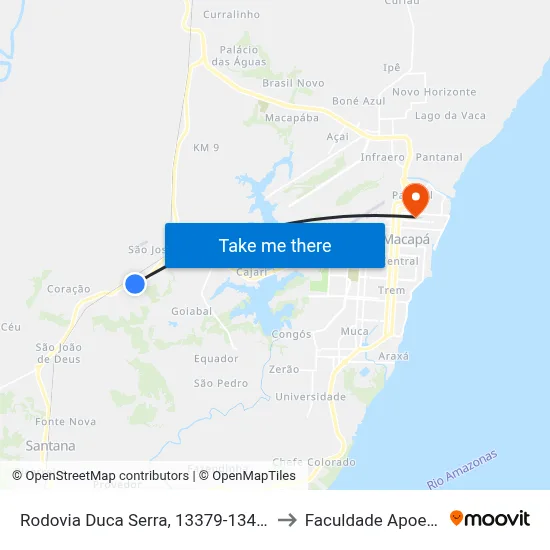 Rodovia Duca Serra, 13379-13485 to Faculdade Apoena map