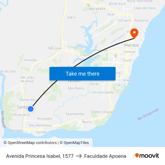 Avenida Princesa Isabel, 1577 to Faculdade Apoena map