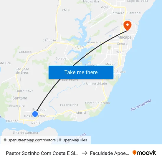 Pastor Sozinho Com Costa E Silva to Faculdade Apoena map