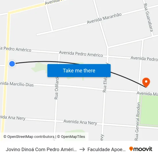 Jovino Dinoá Com Pedro Américo to Faculdade Apoena map