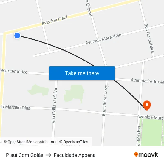 Piauí Com Goiás to Faculdade Apoena map