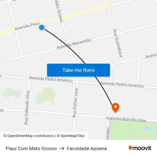 Piauí Com Mato Grosso to Faculdade Apoena map