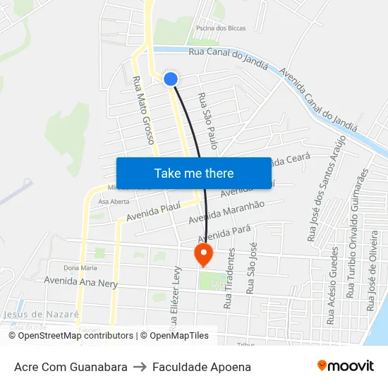 Acre Com Guanabara to Faculdade Apoena map
