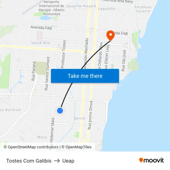 Tostes Com Galibis to Ueap map