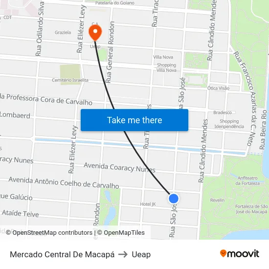 Mercado Central De Macapá to Ueap map