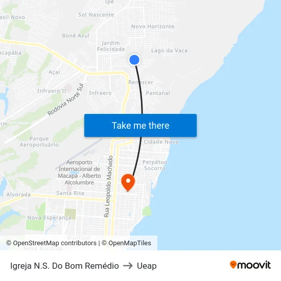 Igreja N.S. Do Bom Remédio to Ueap map