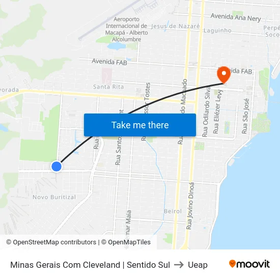 Minas Gerais Com Cleveland | Sentido Sul to Ueap map