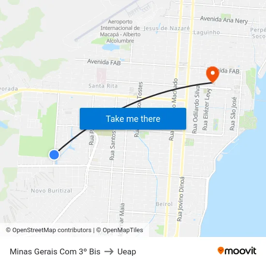 Minas Gerais Com 3º Bis to Ueap map