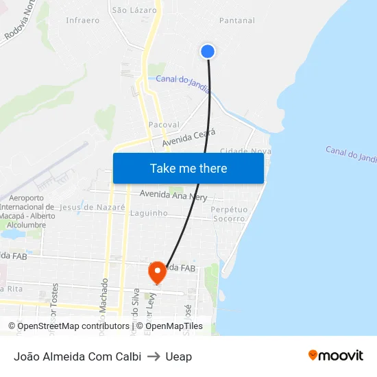 João Almeida Com Calbi to Ueap map