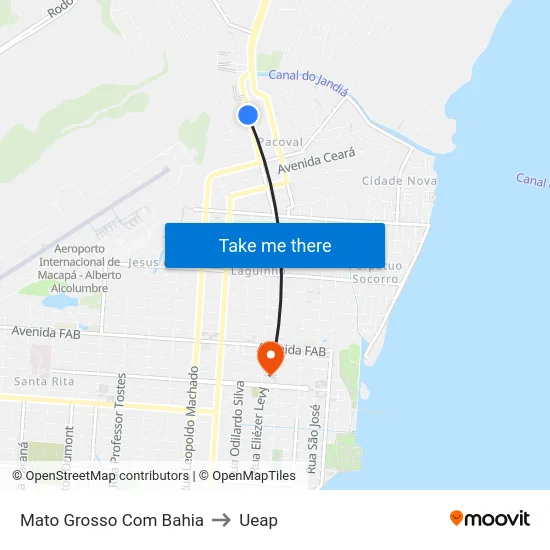 Mato Grosso Com Bahia to Ueap map