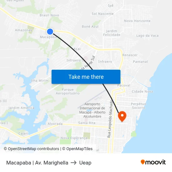 Macapaba | Av. Marighella to Ueap map
