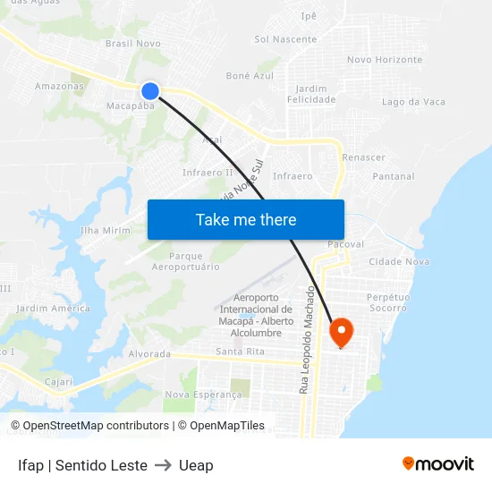 Ifap | Sentido Leste to Ueap map