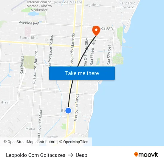 Leopoldo Com Goitacazes to Ueap map