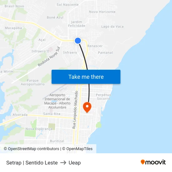 Setrap | Sentido Leste to Ueap map