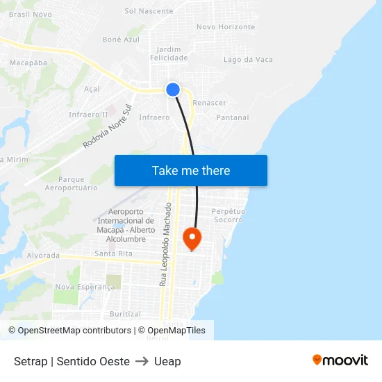 Setrap | Sentido Oeste to Ueap map