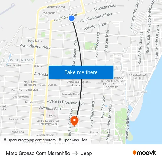 Mato Grosso Com Maranhão to Ueap map